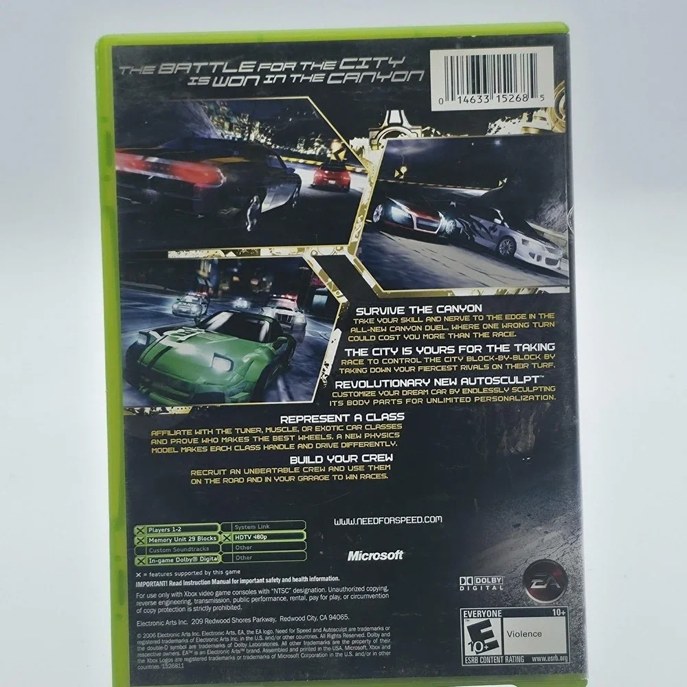 Need For Speed Carbon Microsoft Xbox Video Game Racing EA NTSC Complete Disc Y2K